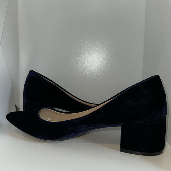 Zara Basic Navy Blue Velvet Block Heel Pumps Heels Women’s EU 39 - Picture 8 of 11